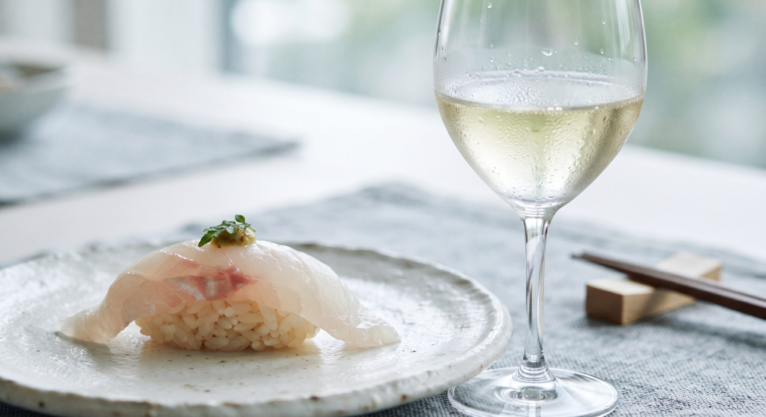 cena de sushi en casa maridada con vino blanco