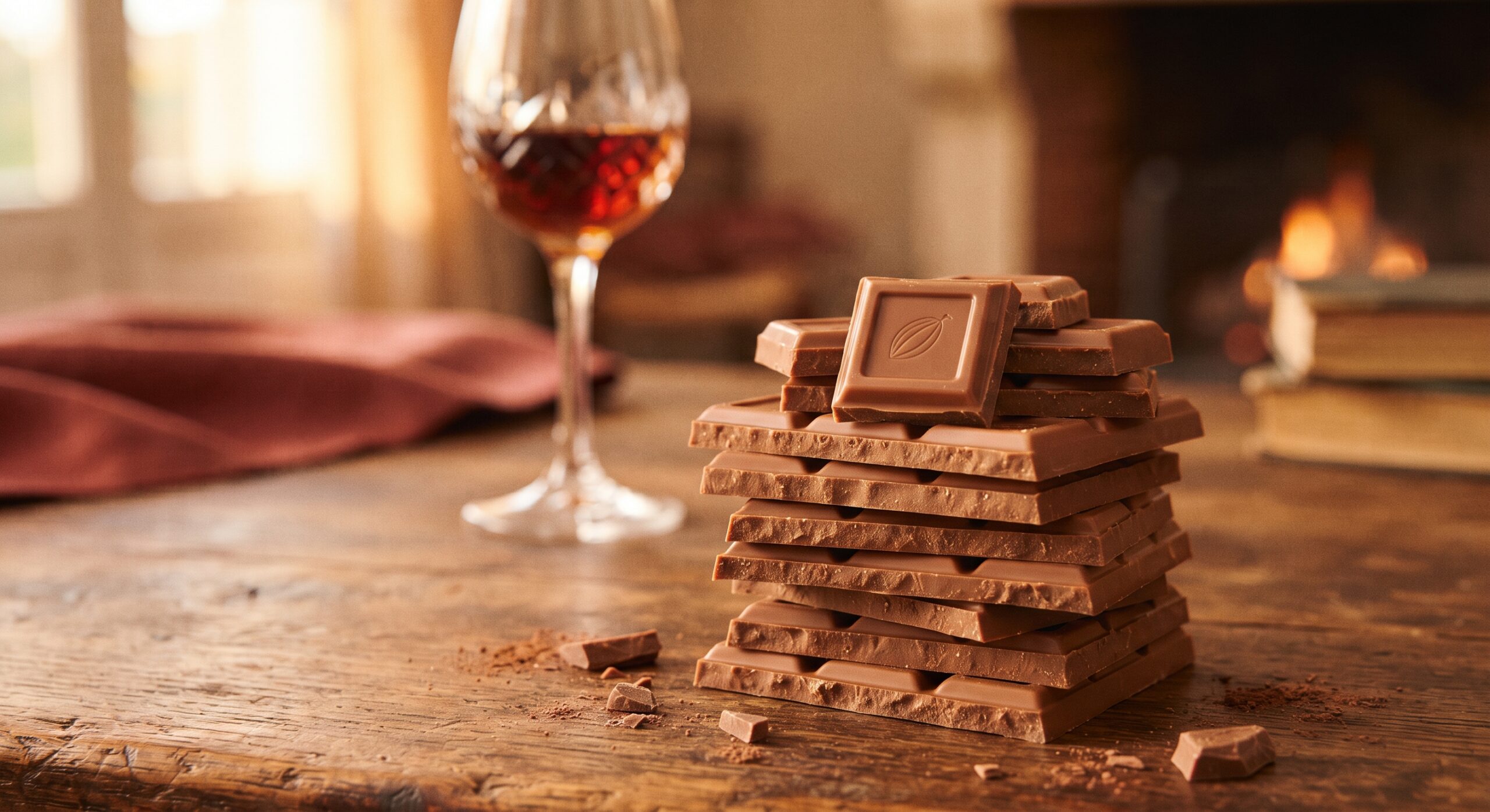 chocolate con leche y vino dulce